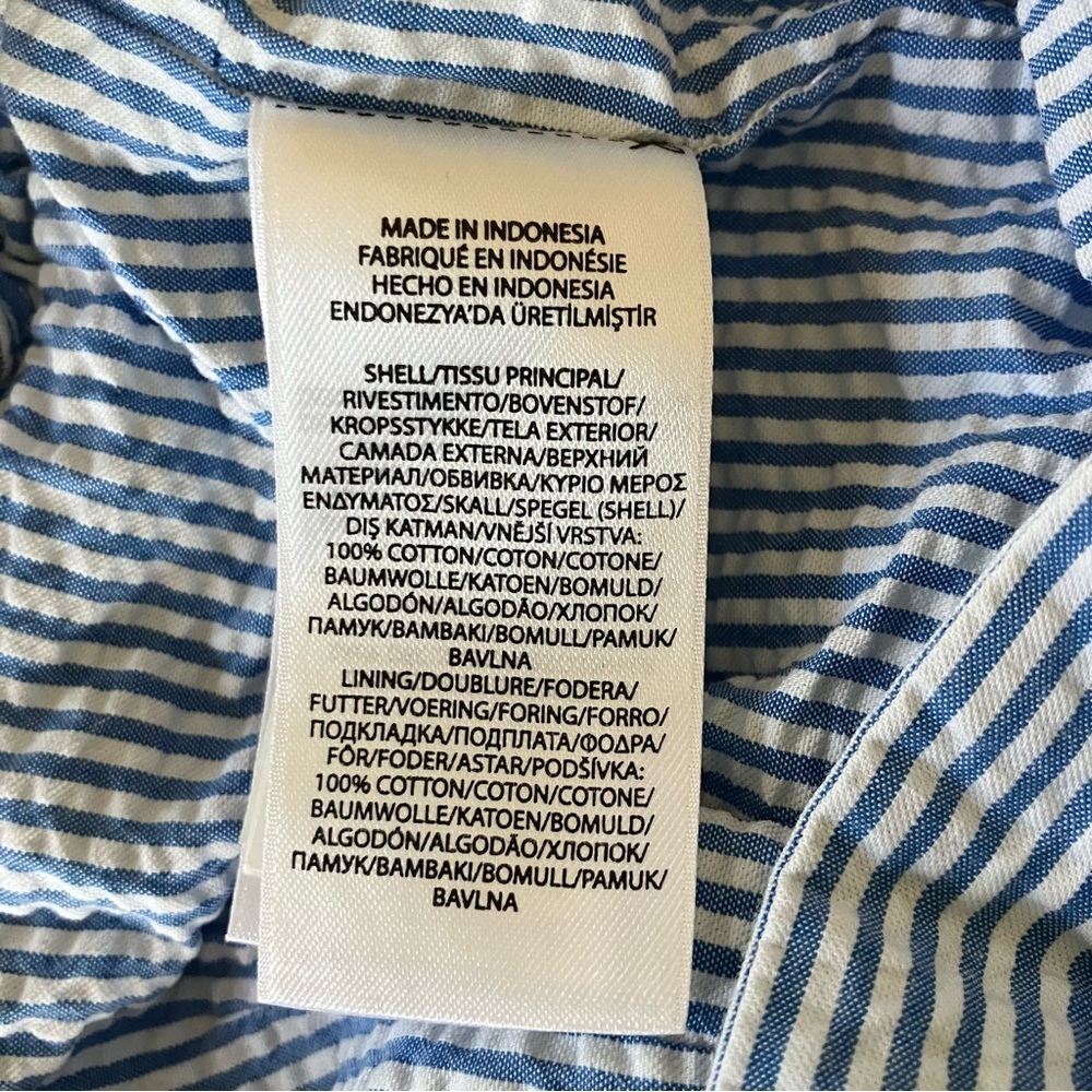 Polo Ralph Lauren Girls Seersucker Striped Ruffled Dress with Pockets (10) - Picture 8 of 10